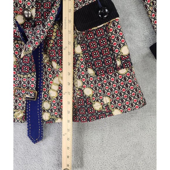 Ivy Jane Jacket Womens Small Multicolor Retro Button Front Belted Long Sleeve - Picture 6 of 12